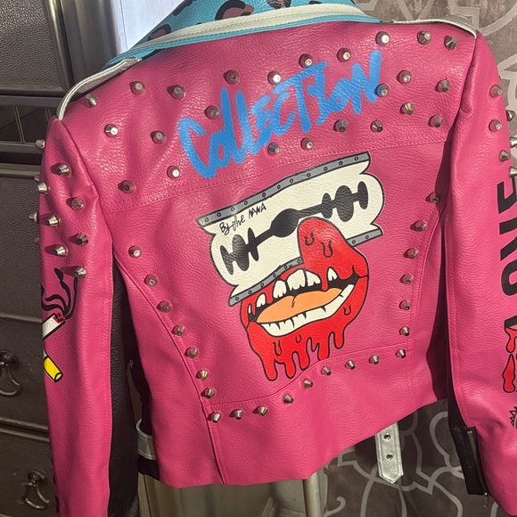 AKIRA Jackets & Blazers - AKIRA Pink Studded Leather Jacket